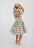 Good Apples Kids - Short Sleeve Twirl Dress in Pink Tulips
