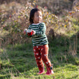 Little Green Radicals - Olive Green Striped Long Sleeve T-Shirt - Organic Cotton
