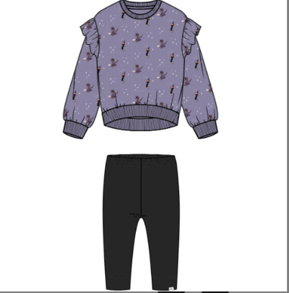 Miles the Label - Witches Print on Twilight Sweatshirt w Legging Set