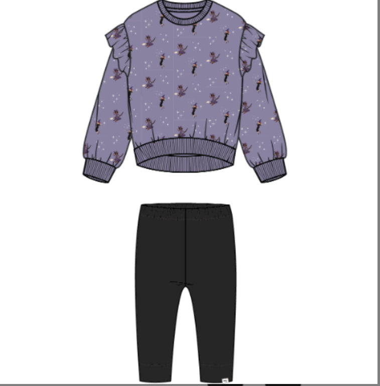 Miles the Label - Witches Print on Twilight Sweatshirt w Legging Set