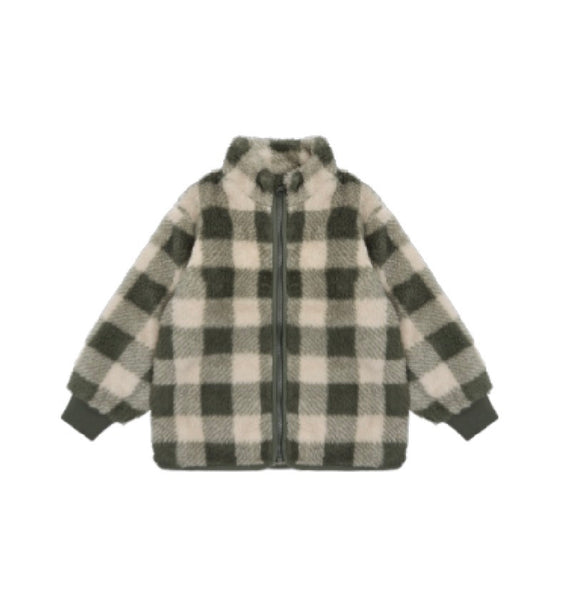 Minymo - Teddy Fleece Cardigan Jacket in Beetle
