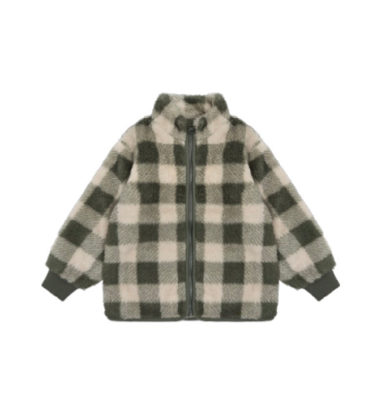 Minymo - Teddy Fleece Cardigan Jacket in Beetle
