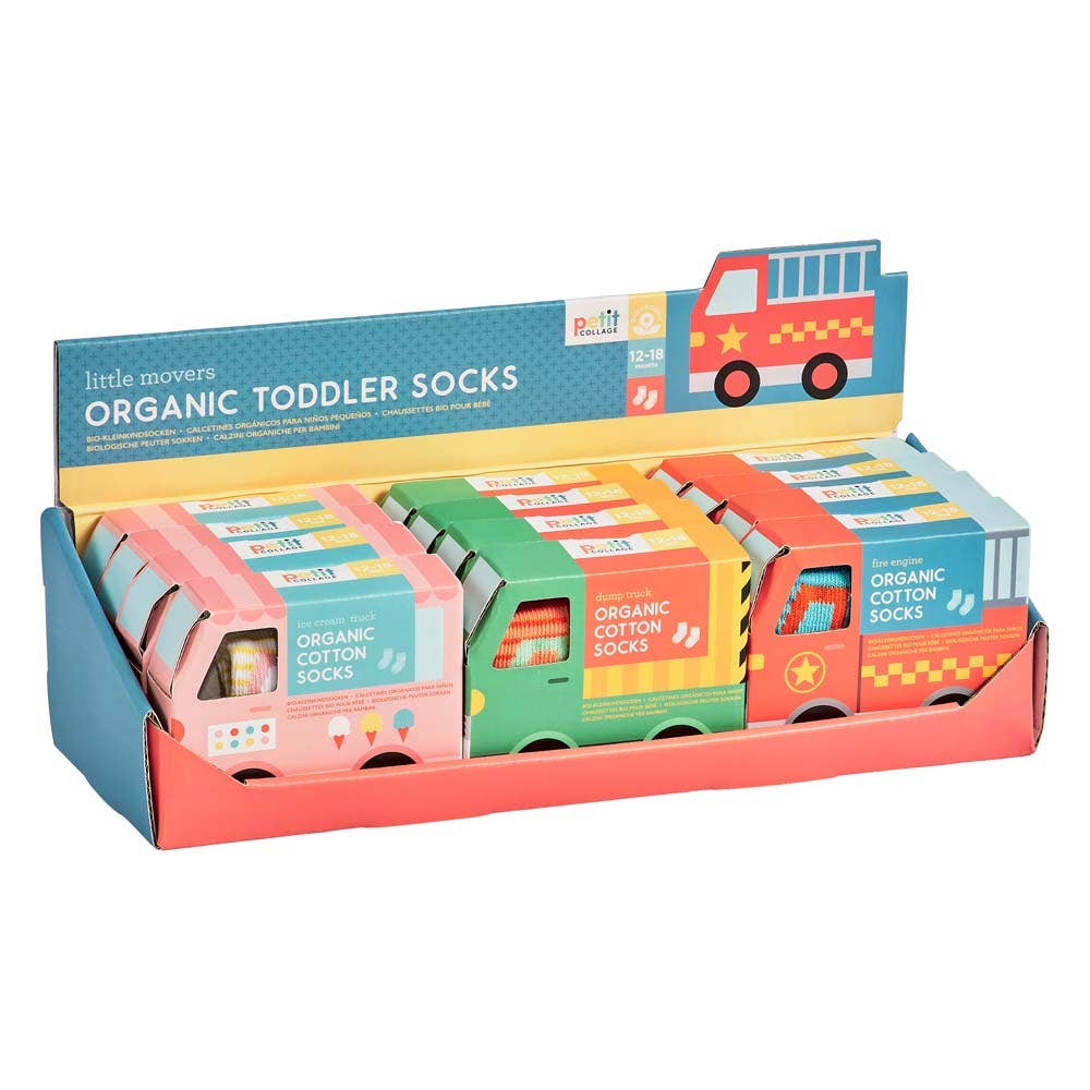 Organic Cotton Toddler Socks Trucks - 12-24M - Chronicle Books
