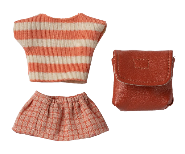Maileg - Big Sister mouse clothes and bag - coral