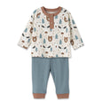 Tesa Babe - Baby Boy's Woodland Pals Bamboo Henley Top & Pants