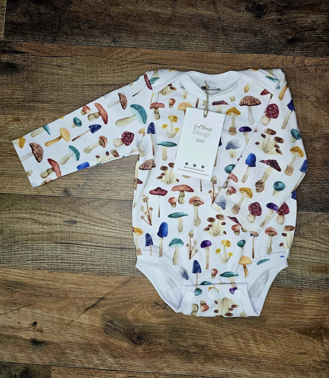 Small Blessings Design - Mushroom bodysuit, infant clothing, infant bodysuit
