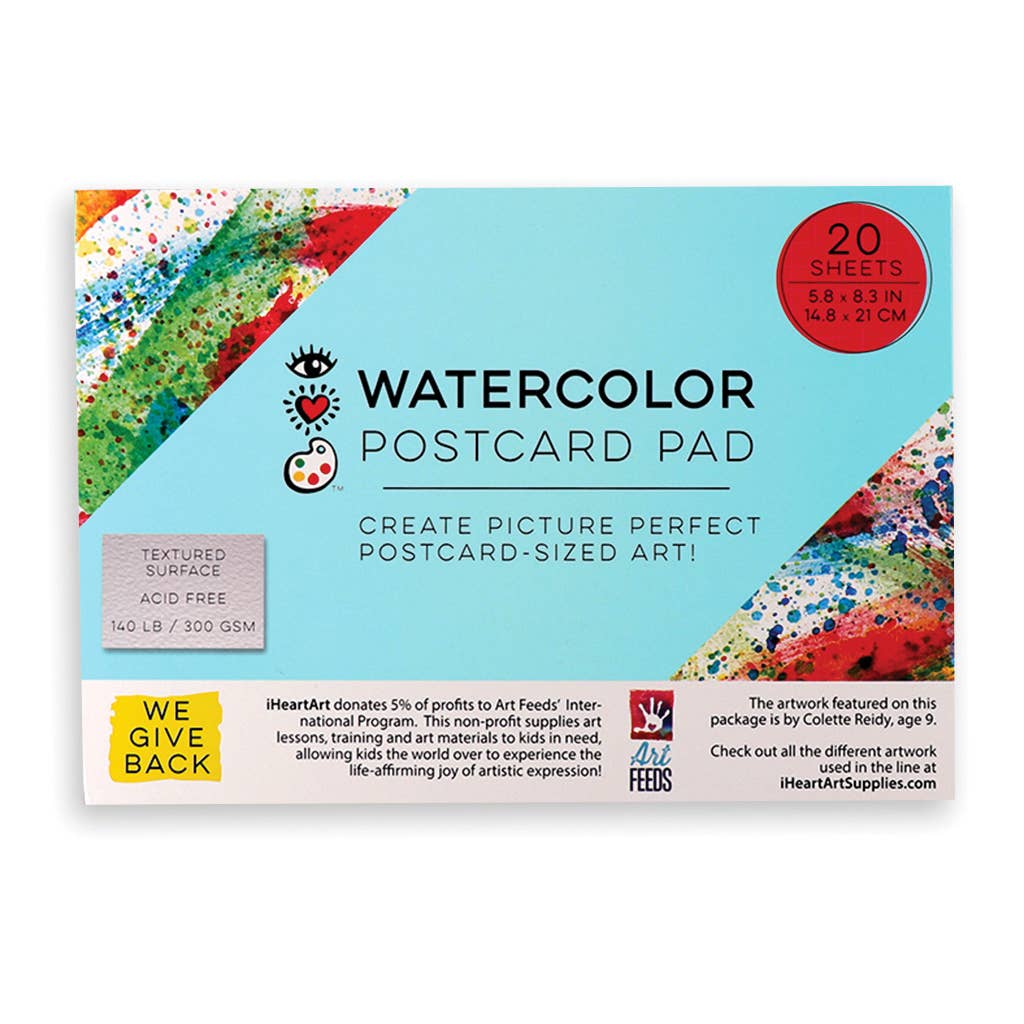 Bright Stripes - IHeartArt Watercolor Postcard Pad