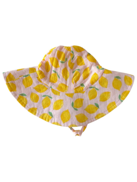 Lemon Sorbet / Organic Muslin Wide Brim Sunhat - SIIX Collection