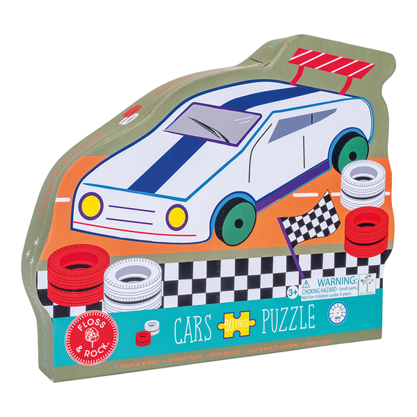 Floss & Rock - Cars 40pc "Racing Car" Shaped Jigsaw