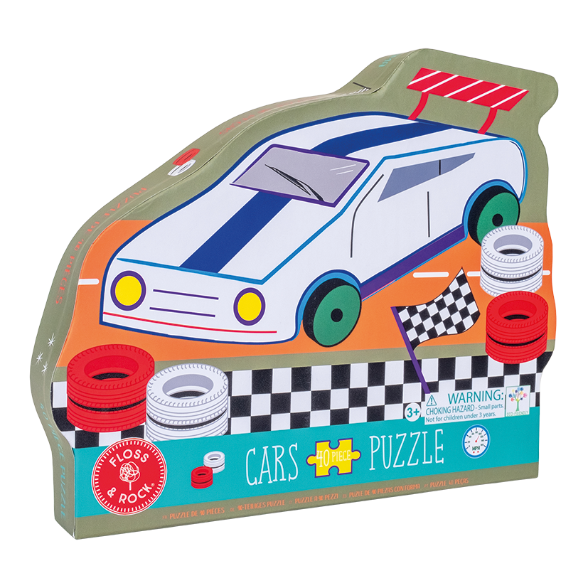 Floss & Rock - Cars 40pc "Racing Car" Shaped Jigsaw