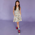 Mightly - Sleeveless Twirl Dress Botanical Floral