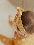 Babysprouts - Bodysuit Dress & Headband Set in Mustard Floral