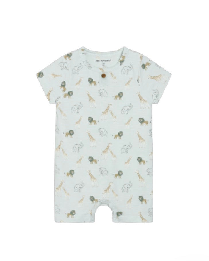 Minymo - Infant Romper - Sprout Green Animal