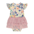 Bird & Bean® - Baby Tulle Skirted Bodysuit - Meadow - Baby Easter Clothes