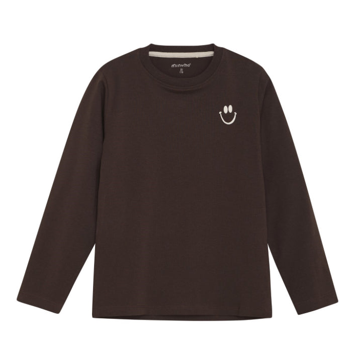 Minymo - Good Vibes Long Sleeve Shirt in Bracken Brown