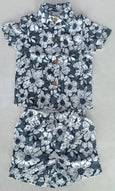 Black Floral Printed Boys Shirt & Shorts Set - Yo Baby