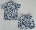 Black Floral Printed Boys Shirt & Shorts Set - Yo Baby
