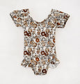 Mali Wear - Swimming suit brown boho modern ruffle