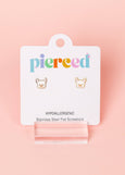 Pierced Co - Earrings - White Dog