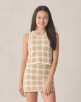 Rylee & Cru l Teen Crochet Tank Set Citron Daisy Check