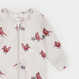 Petit Lem - Cardinal Print on Crème LunaKnit Sleeper
