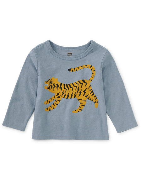 Tea Collection - Tiger Cub Long Sleeve Tee - Blue Tide