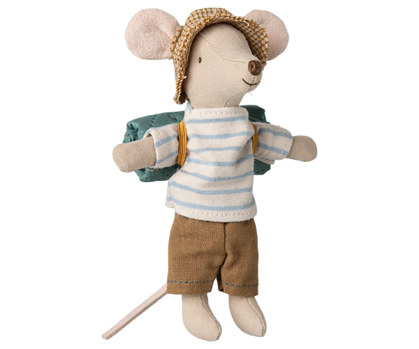 Maileg - Hiker Mouse - Big Brother - Light Blue Stripes