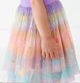 Bird & Bean® - Kids Bamboo + Tulle Dress - Astra Rainbow Twinkle 