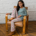 Mightly - Girls Flared Leggings Folk Floral