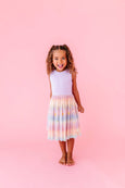 Bird & Bean® - Kids Bamboo + Tulle Dress - Astra Rainbow Twinkle 