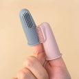 Rammelaartje - Silicone Finger Toothbrush with Case - Powder Pink