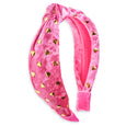 Frog Sac - Kids Knot Headband - Gold Heart Stud Velvet Hair Accessories