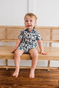 Black Floral Printed Boys Shirt & Shorts Set - Yo Baby