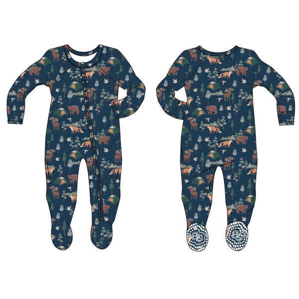 Sweet Bamboo - Zipper Footie - True Grit
