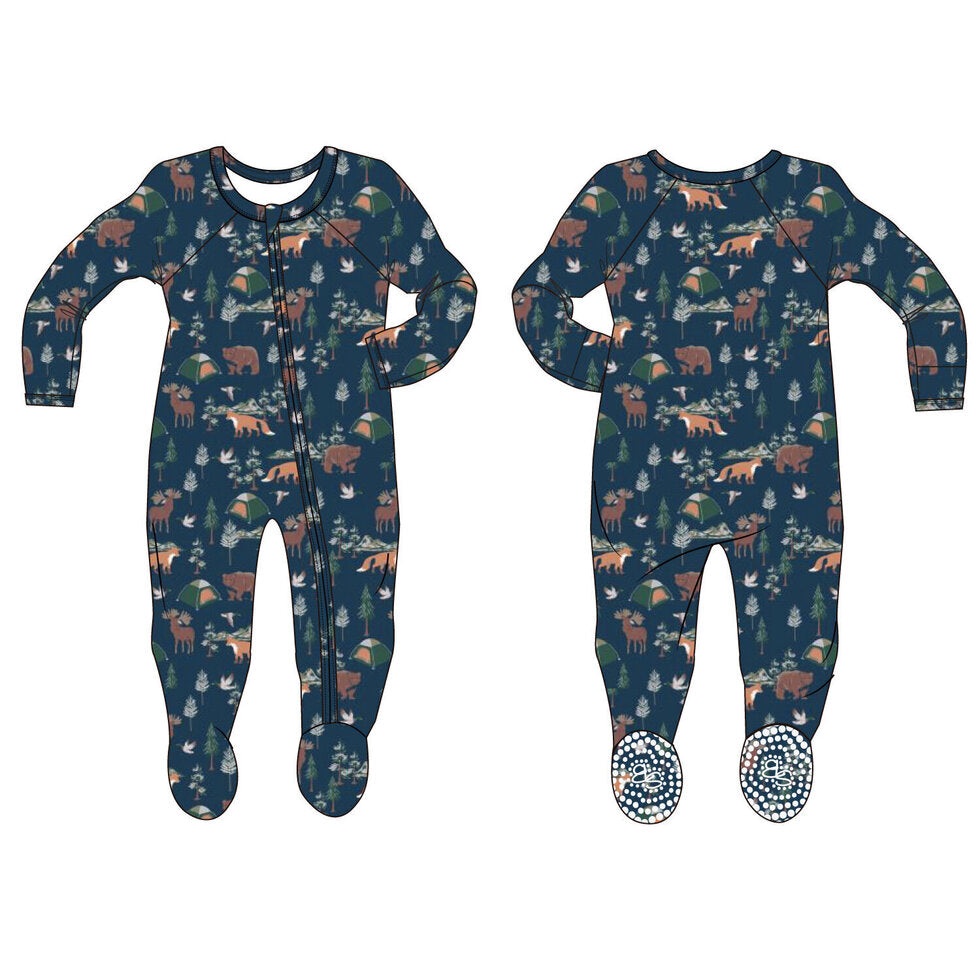 Sweet Bamboo - Zipper Footie - True Grit