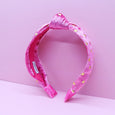 Frog Sac - Kids Knot Headband - Gold Heart Stud Velvet Hair Accessories