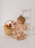 Ollie Jay - Mabel Romper in Pumpkin Bouquet | baby fall clothing