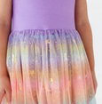 Bird & Bean® - Kids Bamboo + Tulle Dress - Astra Rainbow Twinkle 
