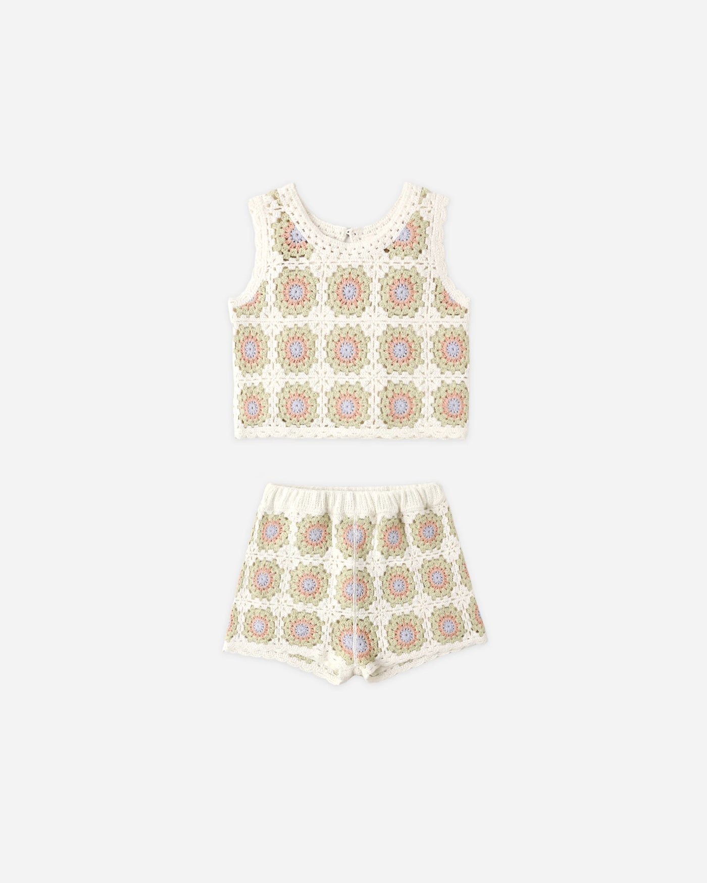 Rylee & Cru l Crochet Tank Set Citron Daisy Check