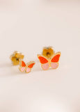 Pierced Co - Tiny Butterfly Colorblock Earrings