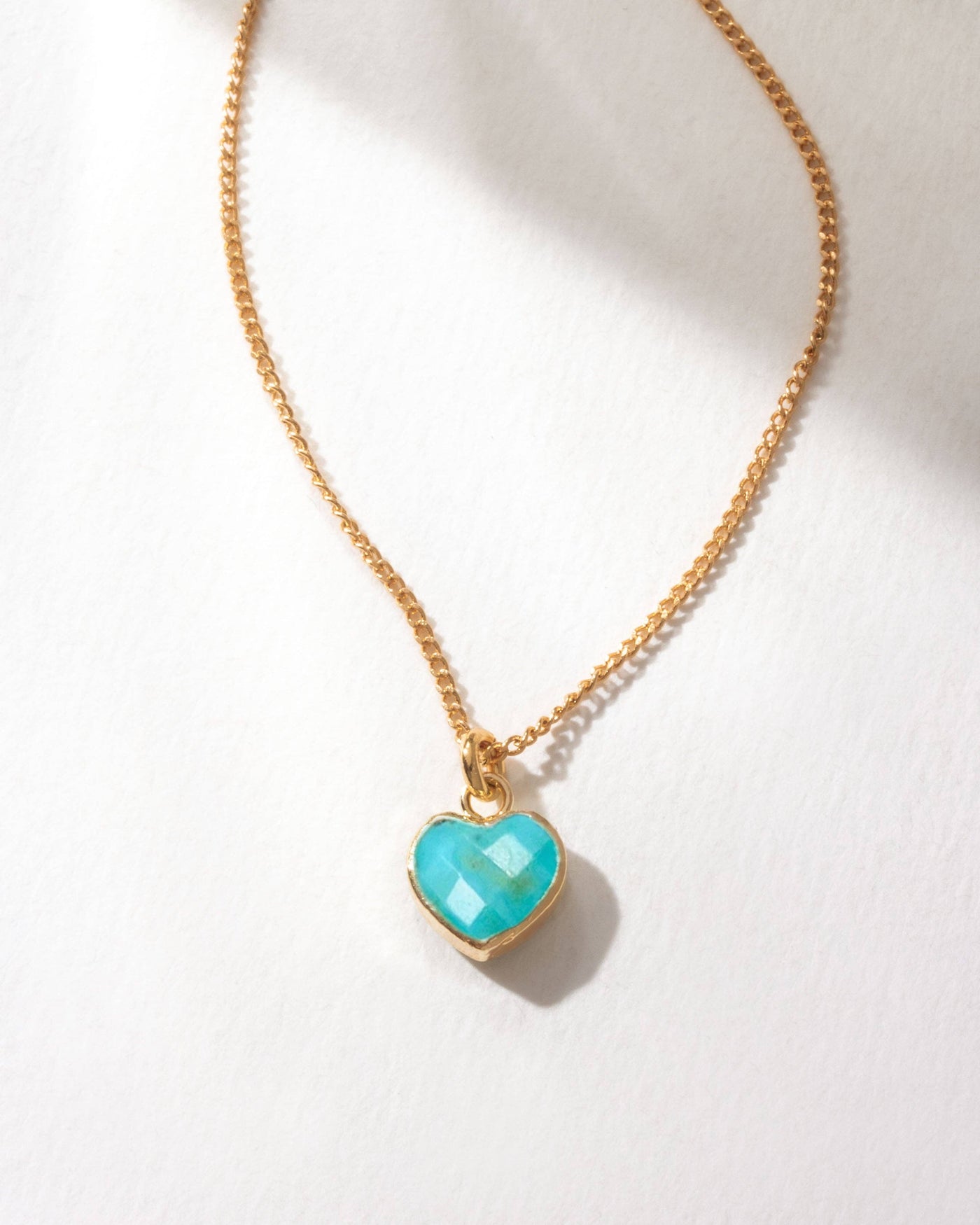 Luna Norte Heart Birthstone Necklace - Turquoise