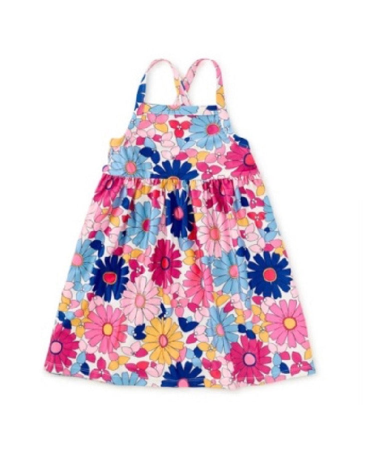 Tea Collection - Strappy Sun Dress in Retro Flower Daisy Deluxe