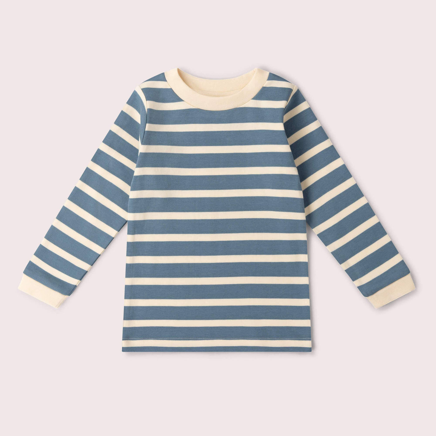 Little Green Radicals - Soft Blue Striped Long Sleeve T-Shirt