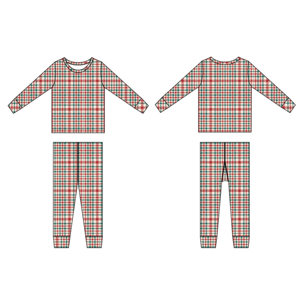 Sweet Bamboo - Big Kid Pajama -  Red Tartan