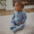 Petit Lem - Otterly Festive Print on Pearl Blue Sleeper