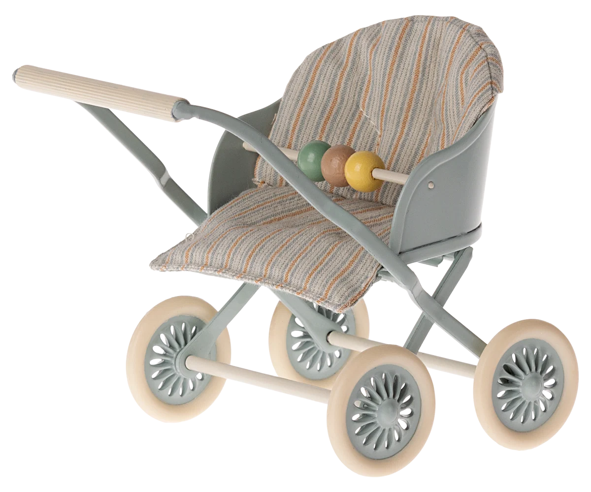 Maileg- Stroller, Baby - Blue