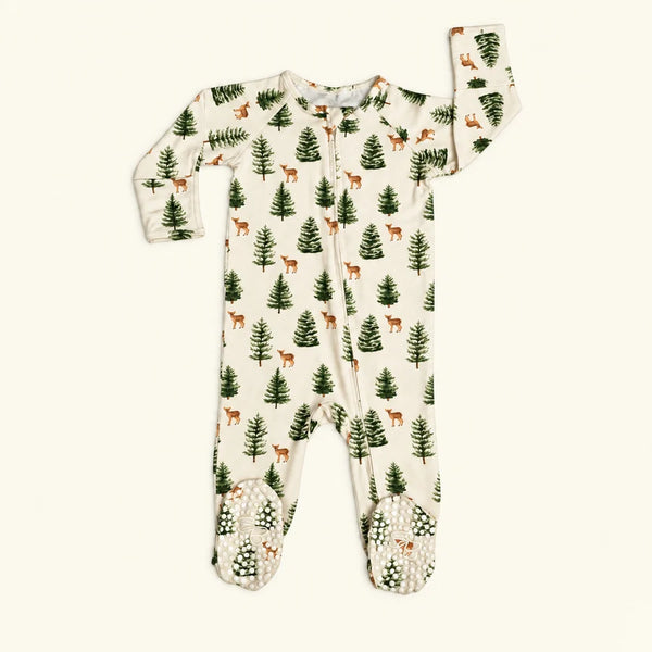 Sweet Bamboo - Winter Fawn - Zipper Footie