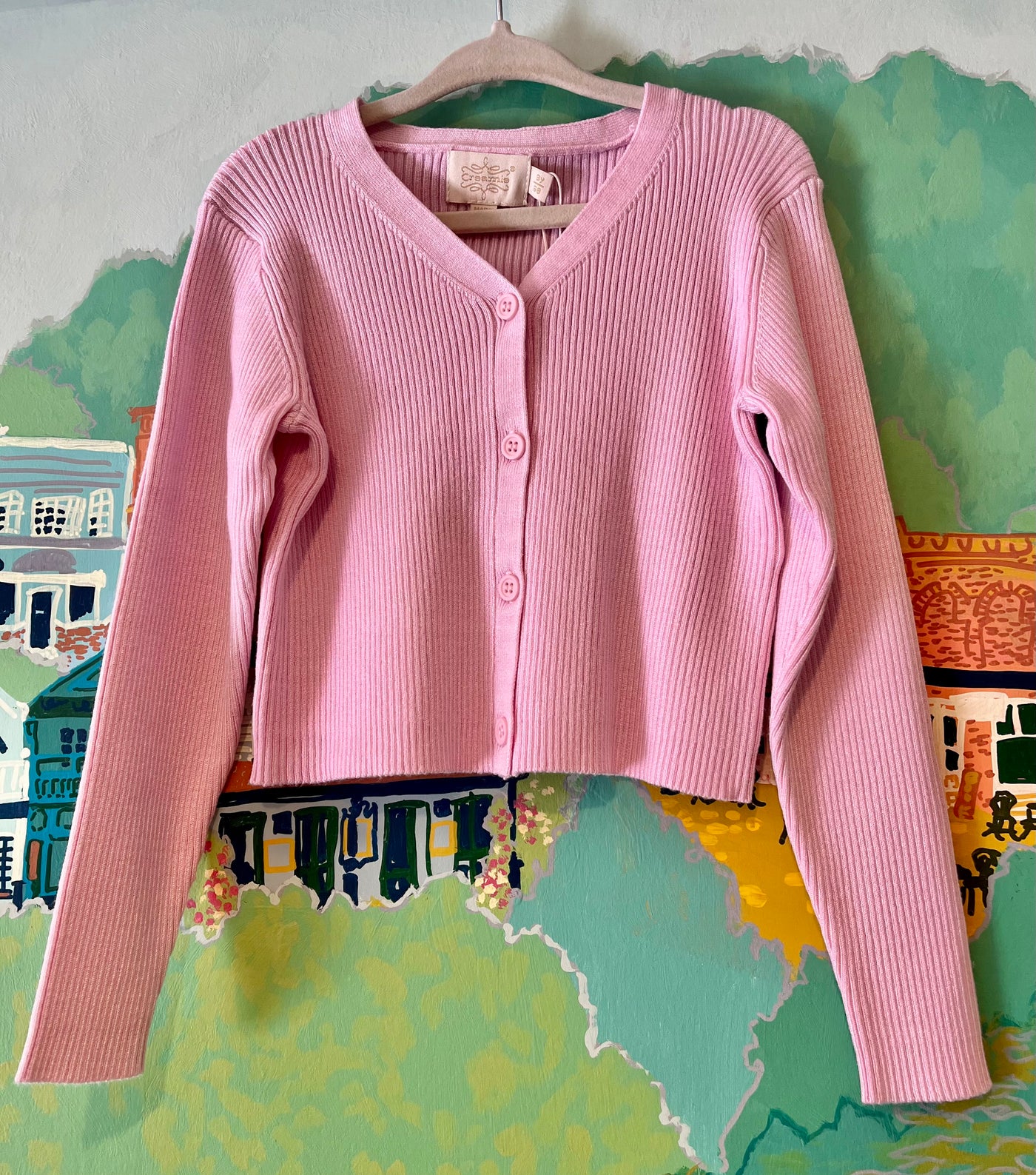 Creamie - Ribbed Cardigan - Rose Pink