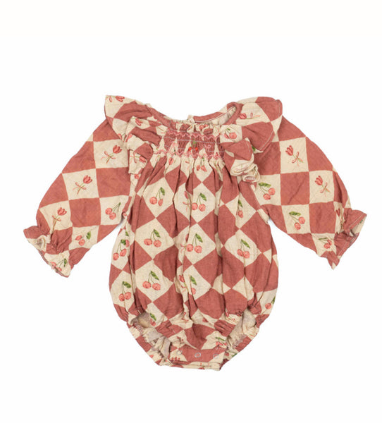 Wild Wawa- Noelle Bubble Cherry Patchwork Crimson