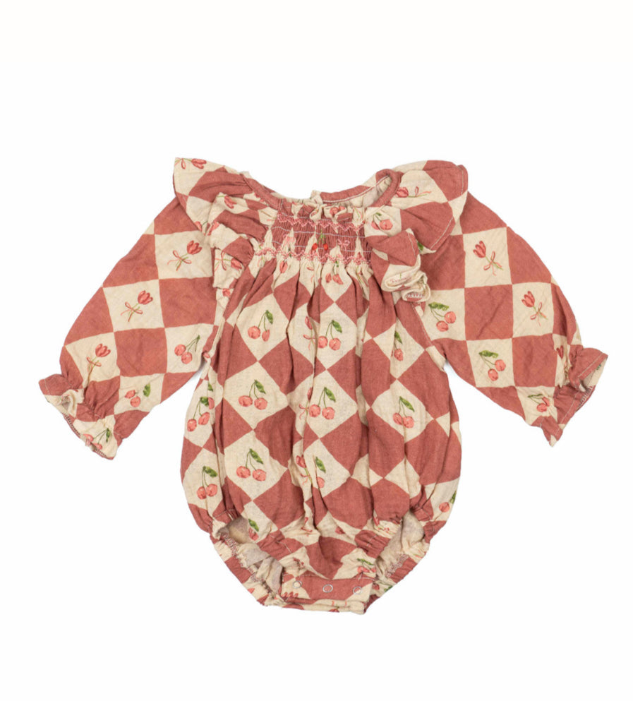 Wild Wawa- Noelle Bubble Cherry Patchwork Crimson